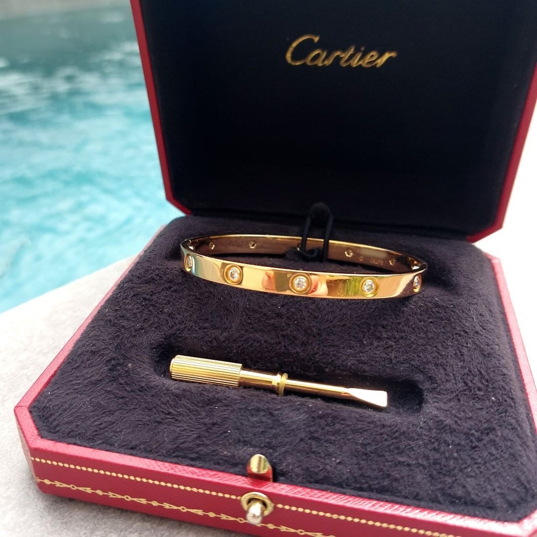 Cartier Love Náramek ze Žlutého Zlata s Diamanty