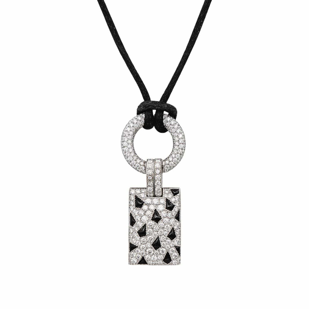 Cartier Panthère Náhrdelník z Bílého Zlata s Diamanty a Onyxem