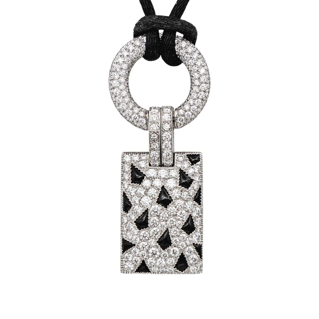 Cartier Panthère Náhrdelník z Bílého Zlata s Diamanty a Onyxem