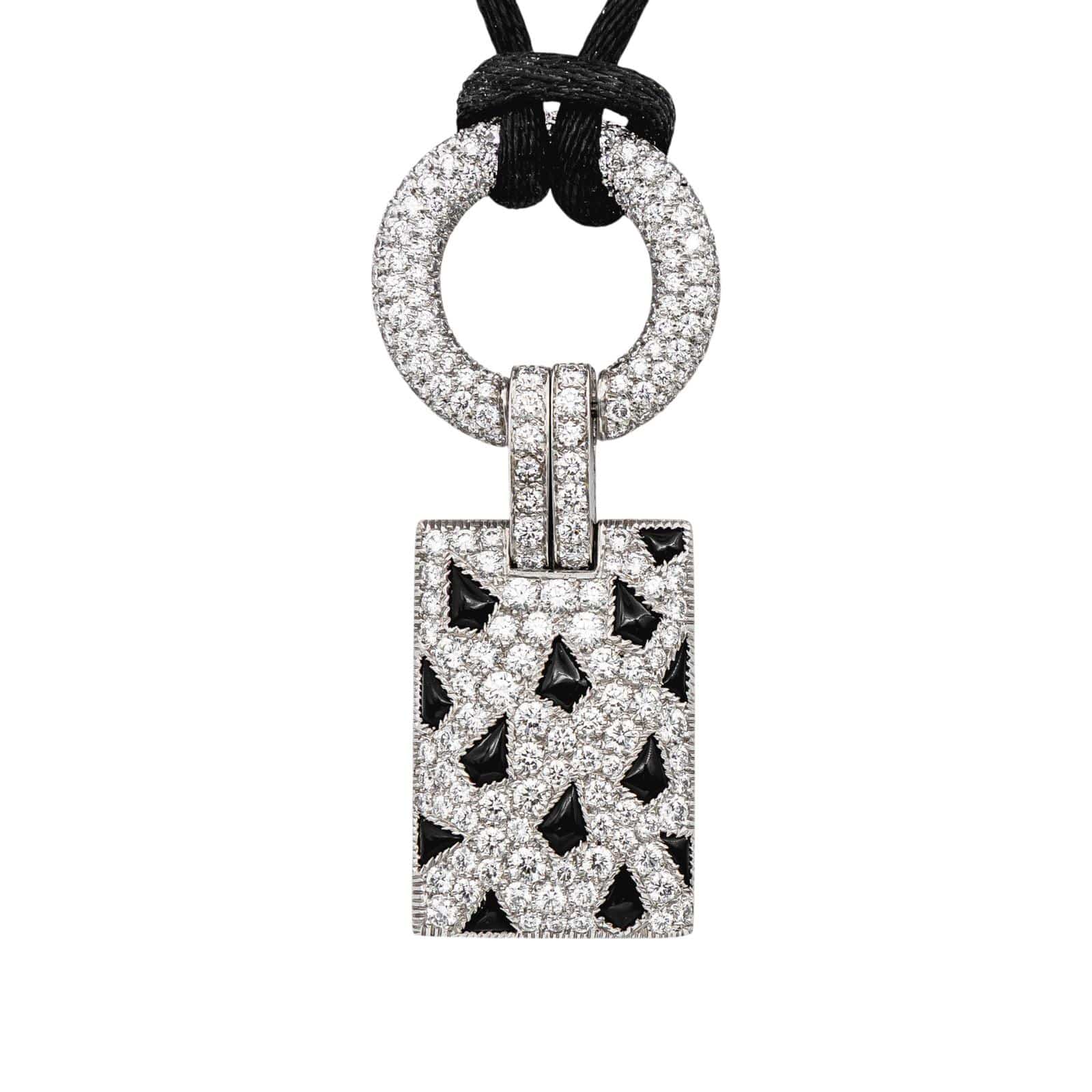 Cartier Panthère Náhrdelník z Bílého Zlata s Diamanty a Onyxem