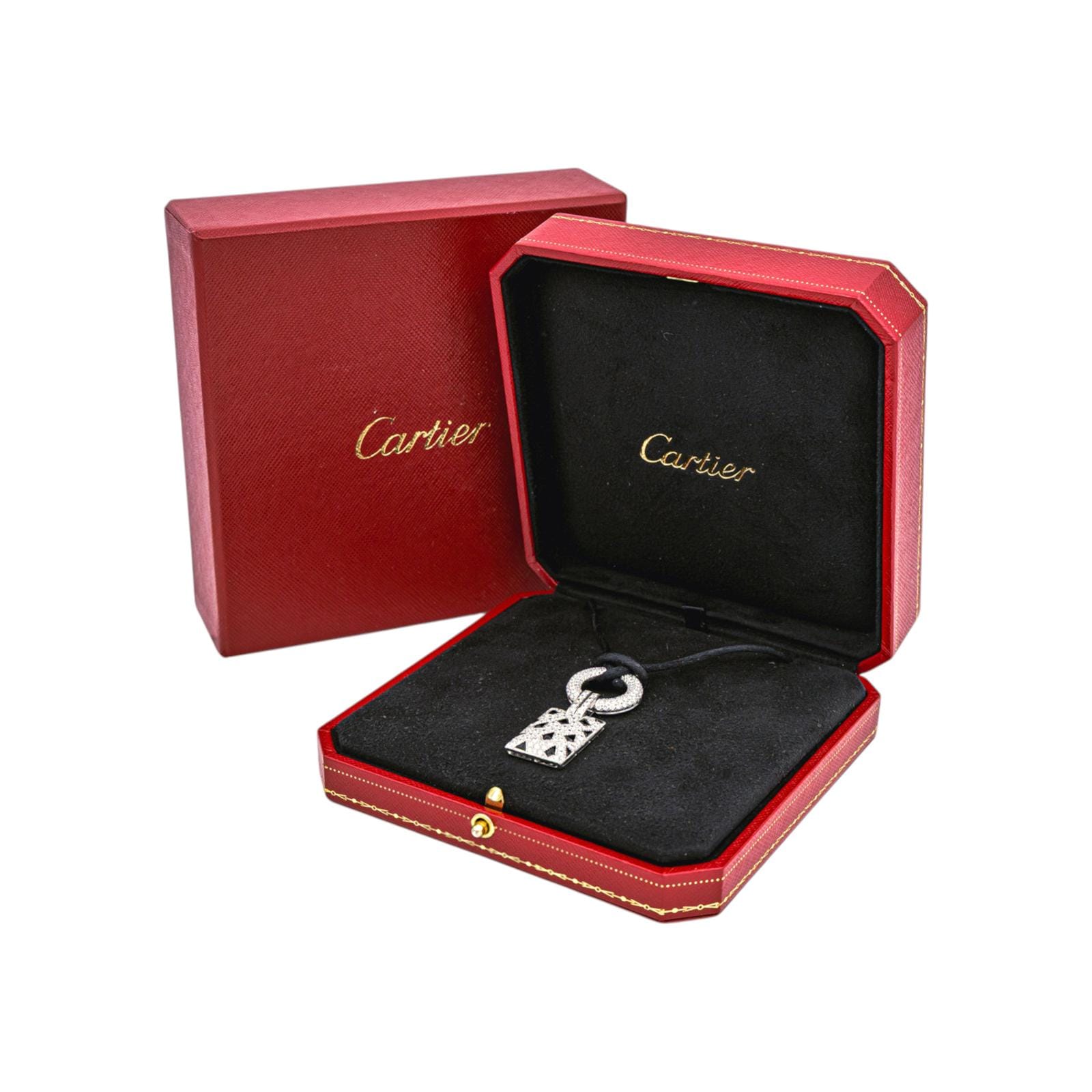 Cartier Panthère Náhrdelník z Bílého Zlata s Diamanty a Onyxem