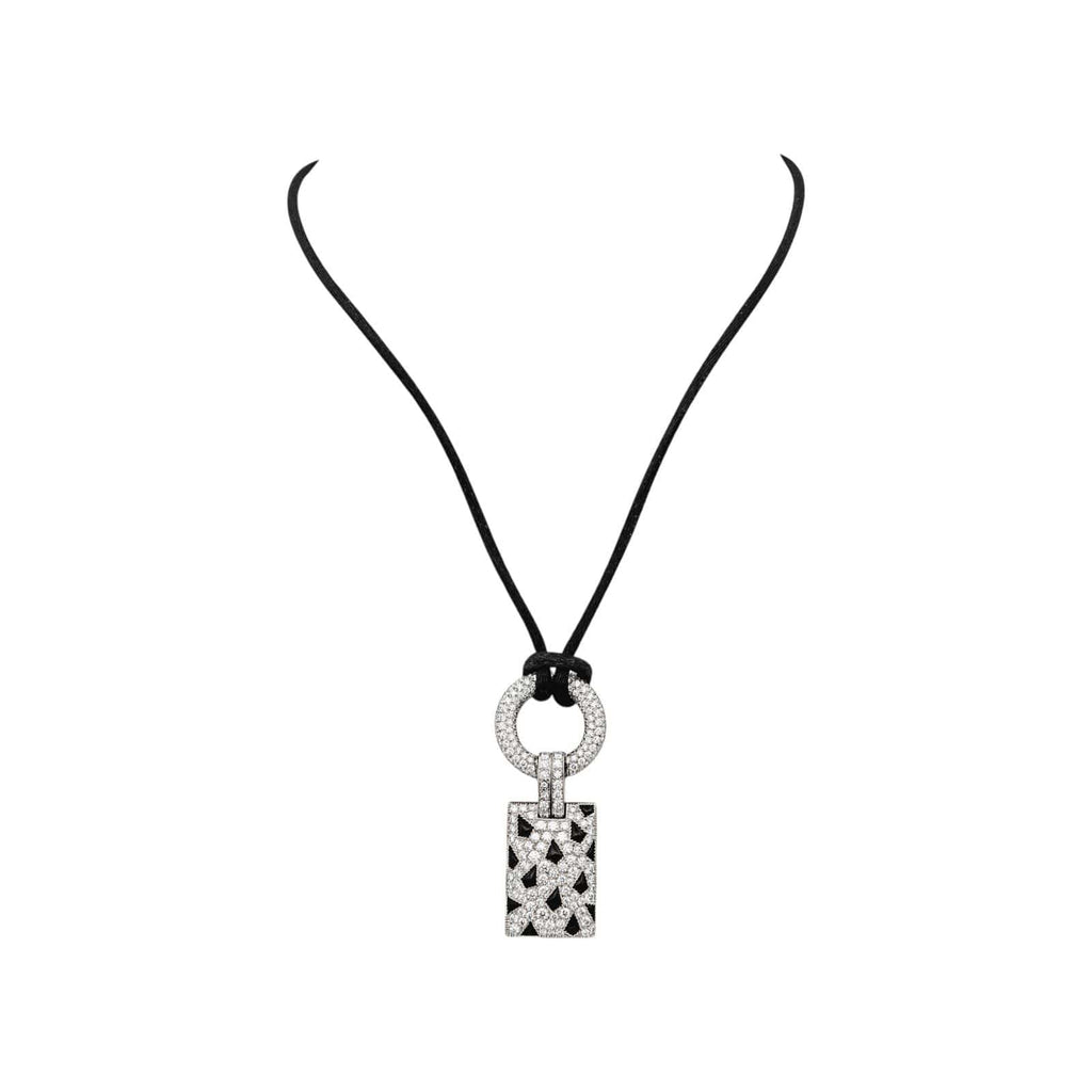 Cartier Panthère Náhrdelník z Bílého Zlata s Diamanty a Onyxem