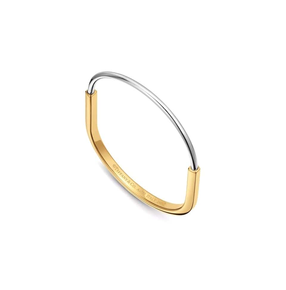 Tiffany & Co. Lock Úzký Náramek ze Žlutého a Bílého Zlata
