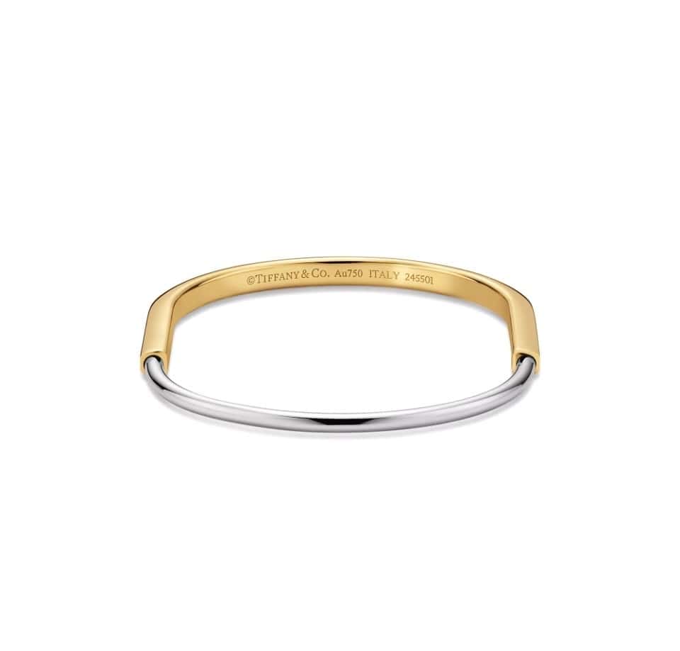 Tiffany & Co. Lock Úzký Náramek ze Žlutého a Bílého Zlata