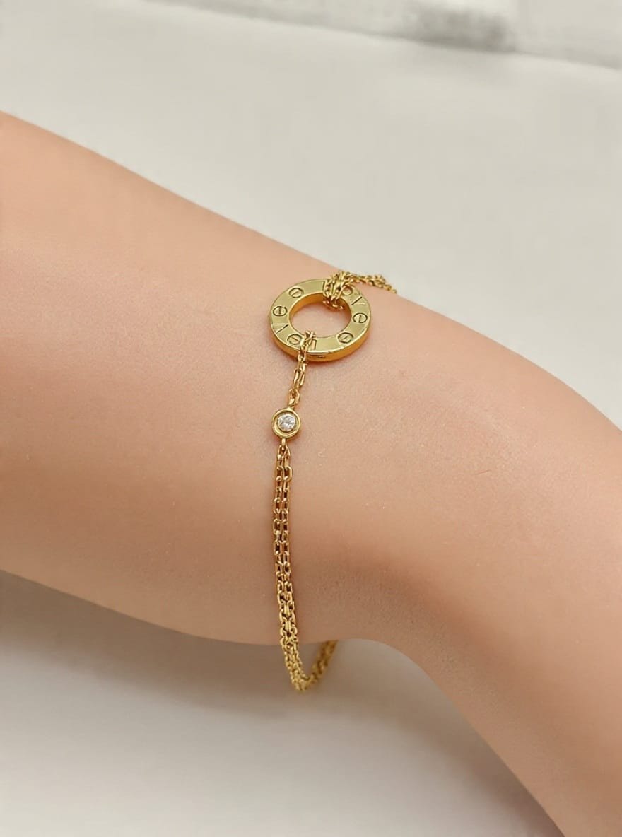 Cartier Love Náramek ze Žlutého Zlata s Diamanty