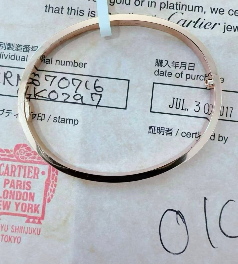 Cartier LOVE Náramek Malý Model z Růžového Zlata s Diamanty