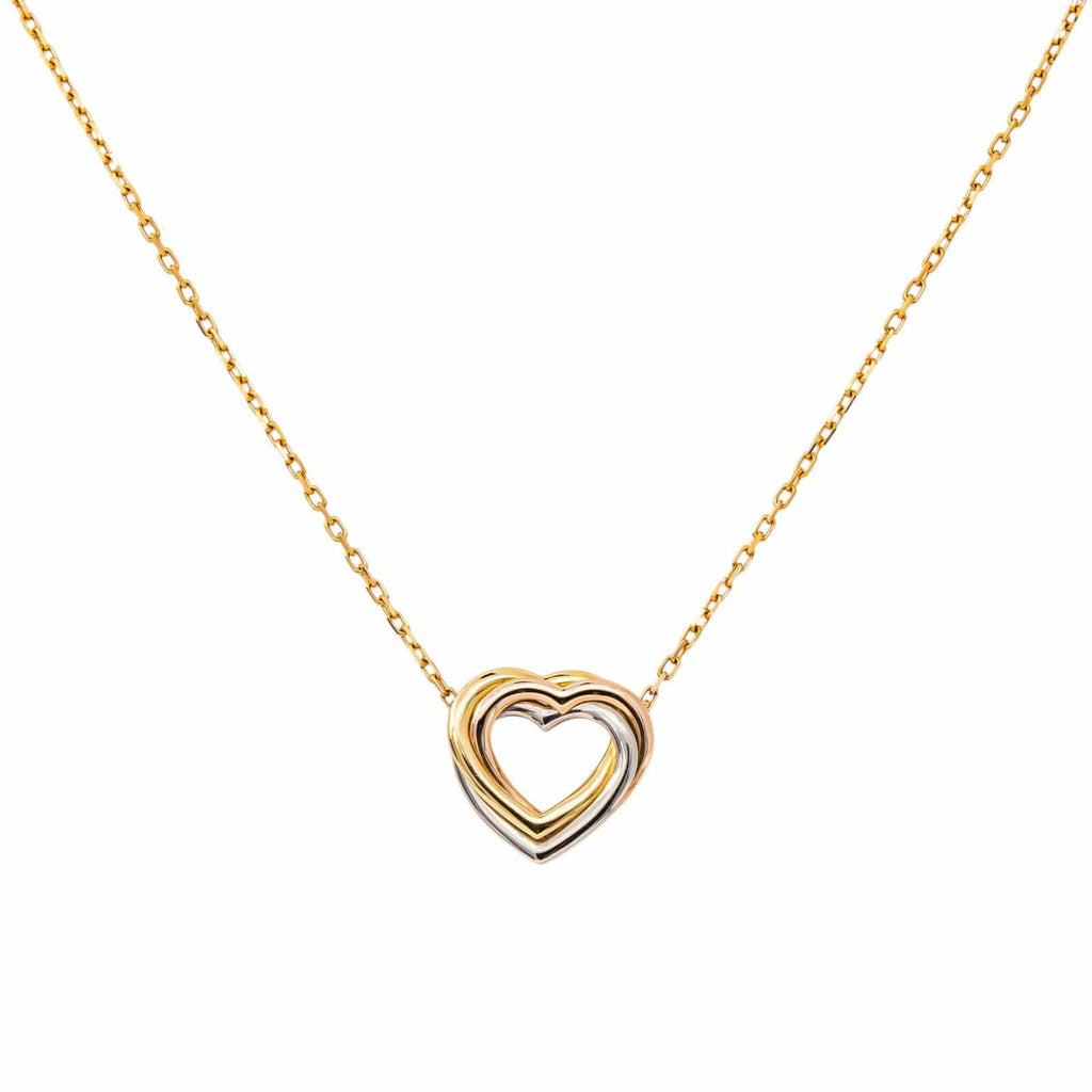 Cartier Náhrdelník Trinity Heart z Trojbarevného Zlata