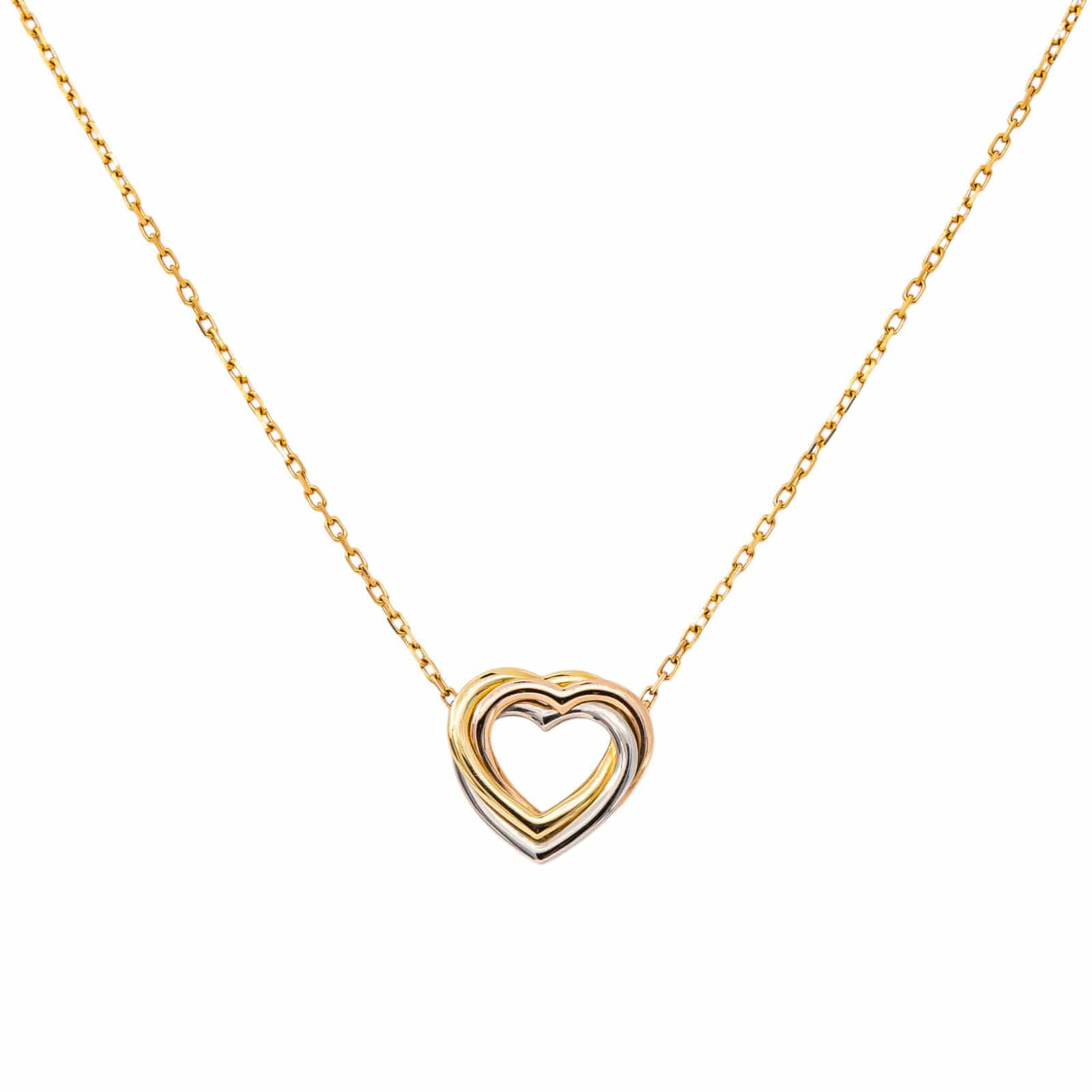 Cartier Náhrdelník Trinity Heart z Trojbarevného Zlata