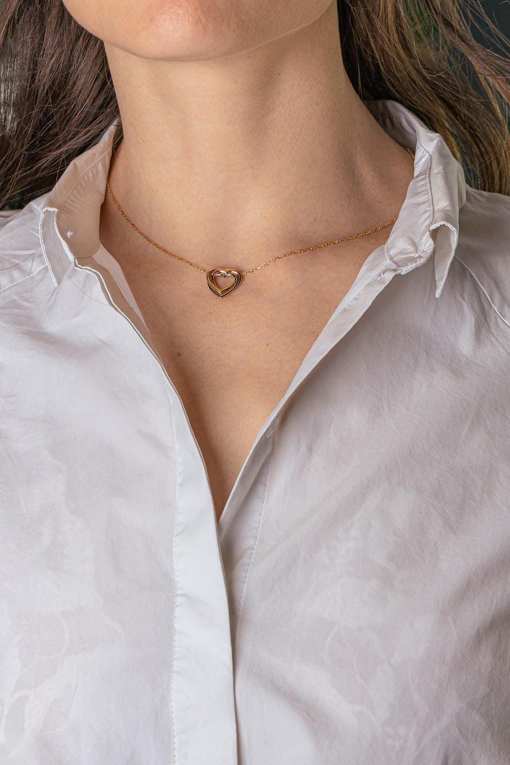 Cartier Náhrdelník Trinity Heart z Trojbarevného Zlata