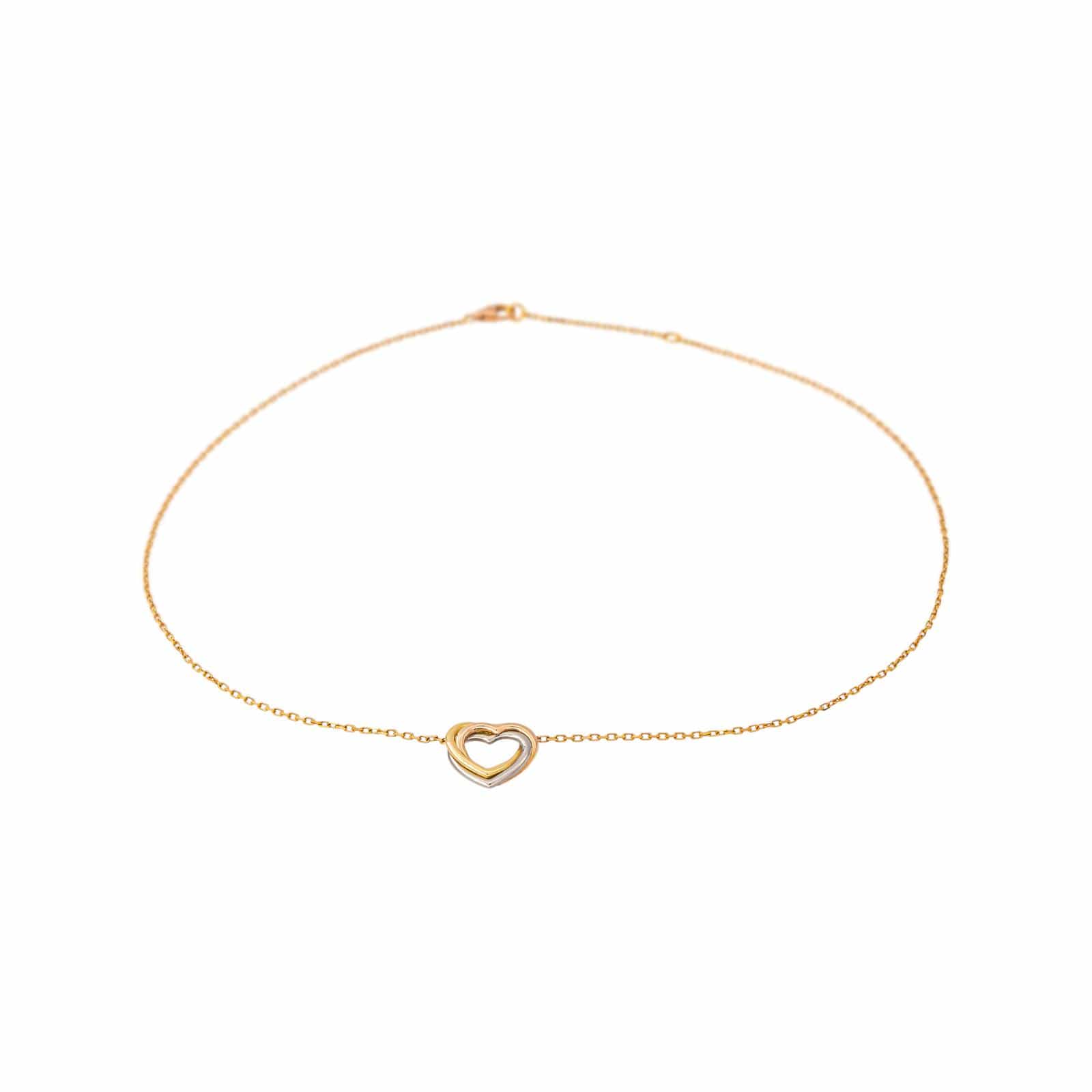 Cartier Náhrdelník Trinity Heart z Trojbarevného Zlata