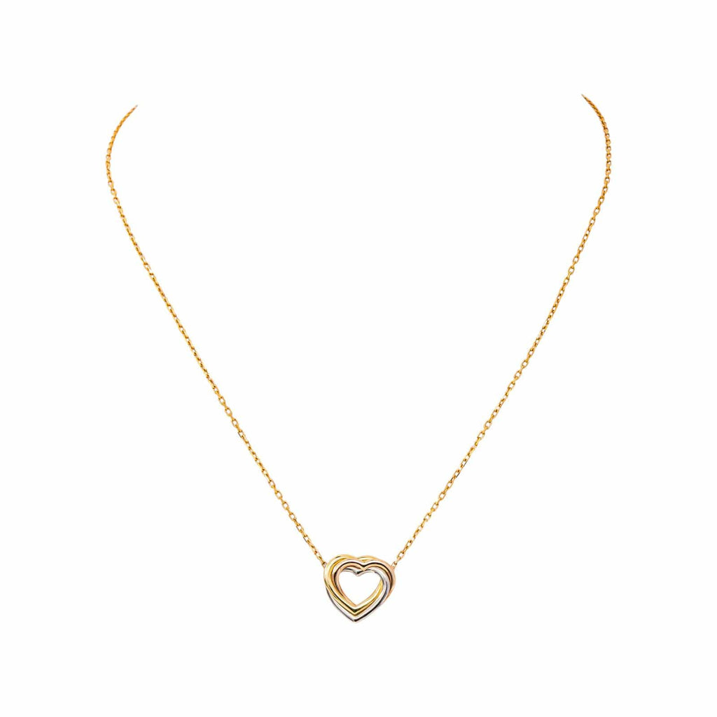 Cartier Náhrdelník Trinity Heart z Trojbarevného Zlata