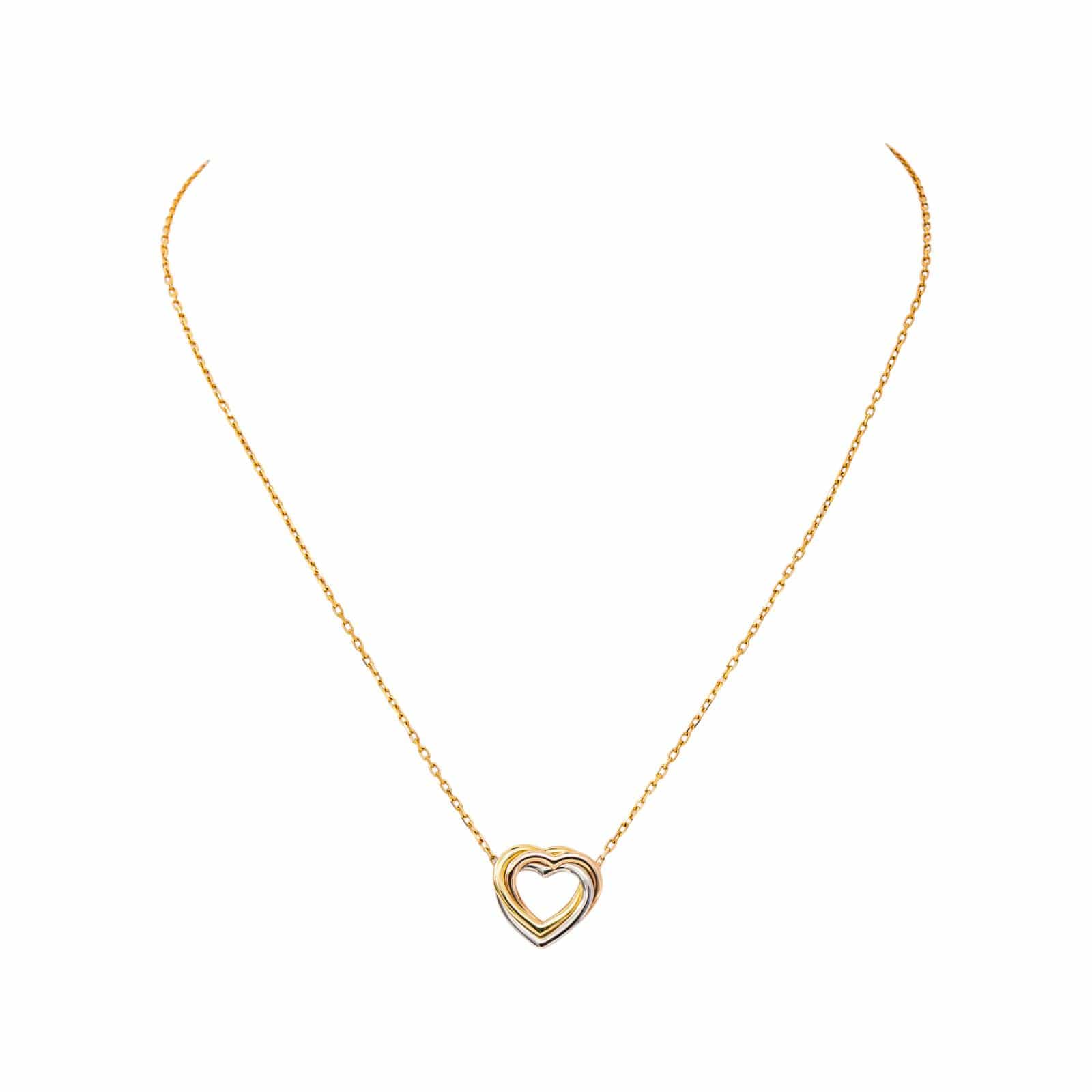 Cartier Náhrdelník Trinity Heart z Trojbarevného Zlata