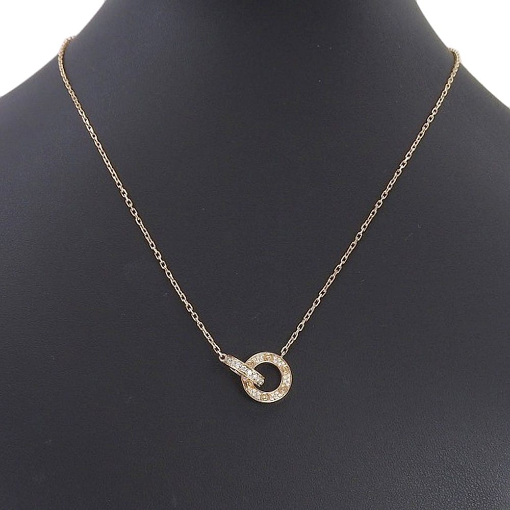 Cartier Love Interlocking Náhrdelník z Růžového Zlata s Diamanty