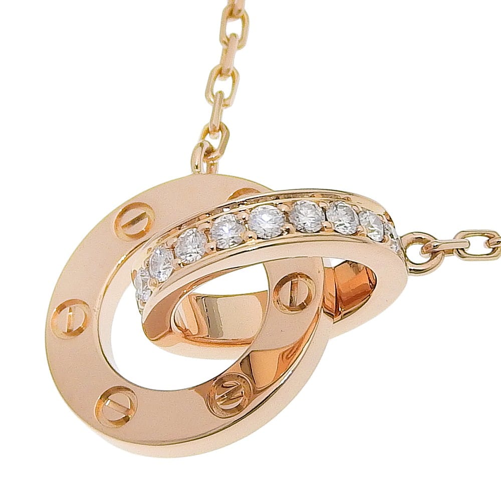 Cartier Love Interlocking Náhrdelník z Růžového Zlata s Diamanty