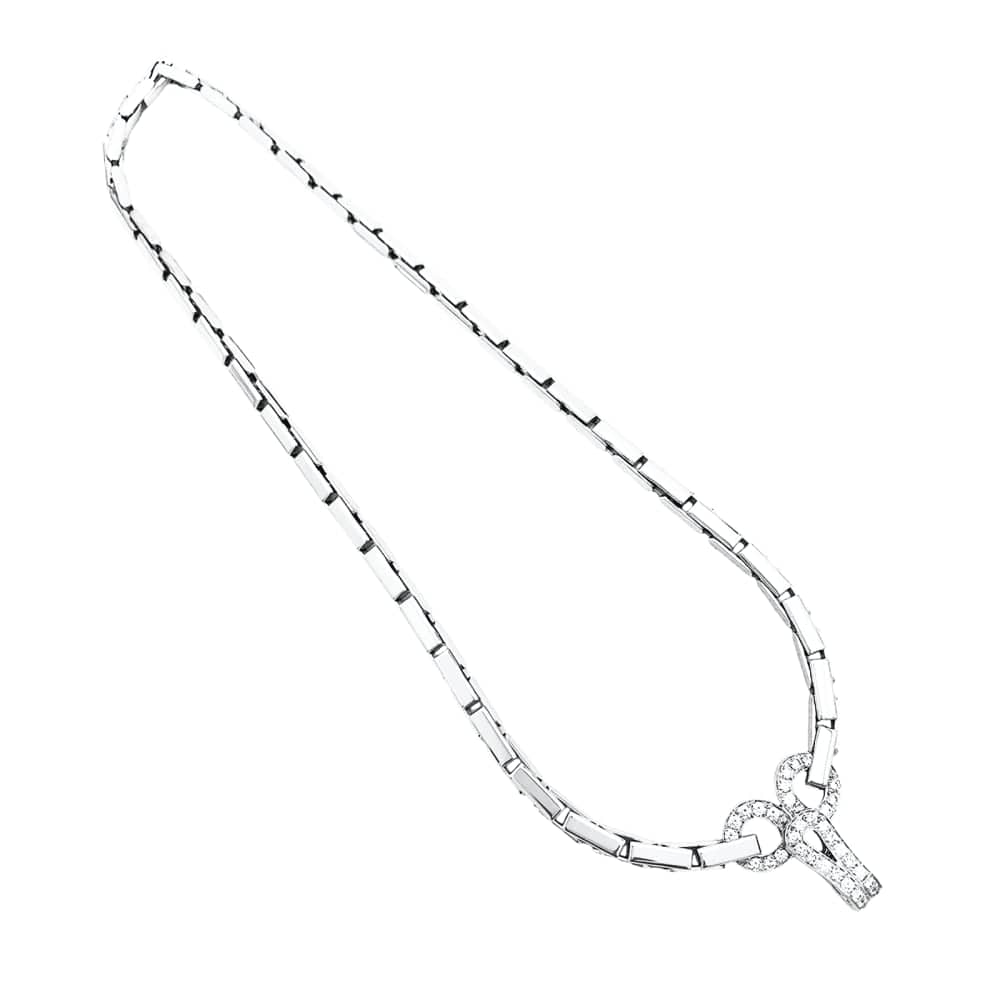 Cartier Agrafe Náhrdelník z Bílého Zlata s Diamanty