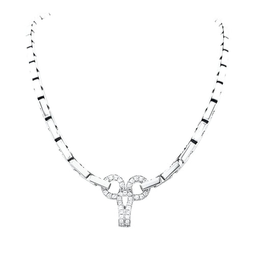 Cartier Agrafe Náhrdelník z Bílého Zlata s Diamanty